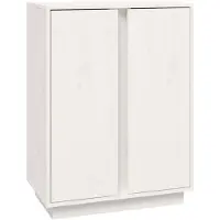 vidaXL Dressoir 60x35x80 cm massief grenenhout wit