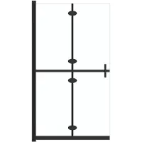 vidaXL Inloopdouchewand inklapbaar 90x190 cm ESG-glas transparant