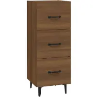 vidaXL Dressoir 34,5x34x90 cm bewerkt hout bruin eikenkleur