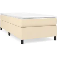 vidaXL Boxspring met matras stof crèmekleurig 100x200 cm