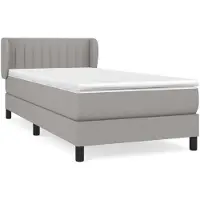 vidaXL Boxspring met matras stof lichtgrijs 100x200 cm