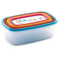 Forte Plastics Set van 4x stuks voedsel opslagbakjes met deksel diverse formaten - Vershoudbakjes