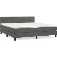 vidaXL Boxspringbed met matras, donkergrijs, 160x200 cm, fluweel