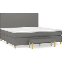 vidaXL Boxspring met matras stof donkergrijs 200x200 cm