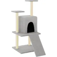vidaXL Kattenmeubel met sisal krabpalen 110 cm lichtgrijs