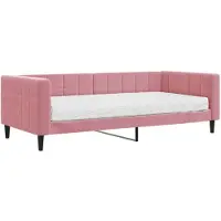 vidaXL Slaapbank met matras 90x200 cm fluweel roze