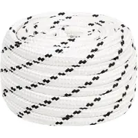 vidaXL Boottouw gevlochten 16 mmx25 m polyester wit