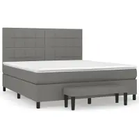 vidaXL Boxspring met matras stof donkergrijs 180x200 cm