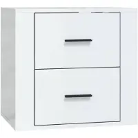 vidaXL Nachtkastje wandgemonteerd 50x36x47 cm hoogglans wit