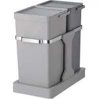 EKO - Deco Inbouwafvalemmer 15+20 liter - Plastic Stainless steel - grijs - Prullenbak