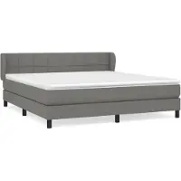 vidaXL Boxspring met matras stof donkergrijs 180x200 cm