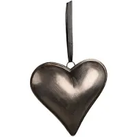 Clayre & Eef Decoratie hanger 16x16 cm Grijs Ijzer Hartvormig Woondecoratie Grijs Woondecoratie