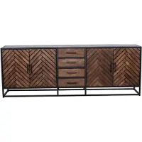 Giga Meubel Dressoir Isa Bruin Visgraat Groot Mangohout