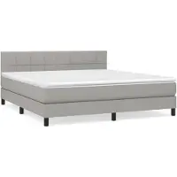 vidaXL Boxspring met matras stof lichtgrijs 180x200 cm