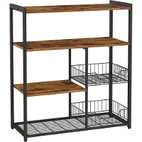 Bobbel Home - Keukenkast- Keukenrek - Metaal - Bruin & Zwart
