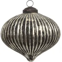 Clayre & Eef Kerstbal Ø 10 cm Bruin Glas Kerstdecoratie Bruin Kerstdecoratie