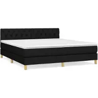 vidaXL Boxspring met matras stof zwart 160x200 cm