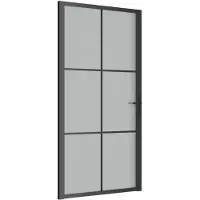 vidaXL Binnendeur 102,5x201,5 cm matglas en aluminium zwart