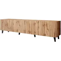 Meubella | TV-Meubel eiken 200cm hotel chique lamellen