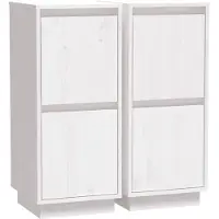 vidaXL Dressoirs 2 st 31,5x34x75 cm massief grenenhout wit