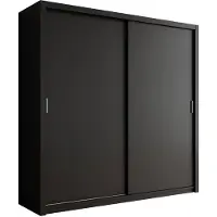 Meubella Kledingkast zwart - 220x62x215 - Garderobekast schuifdeuren