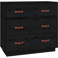 vidaXL Dressoir 80x40x75 cm massief grenenhout zwart