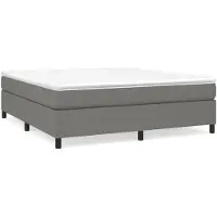 vidaXL Boxspring bed stof donkergrijs 160x200 cm
