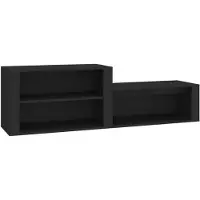 vidaXL Schoenenkast 150x35x45 cm bewerkt hout zwart