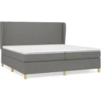 vidaXL Boxspring met matras stof donkergrijs 200x200 cm
