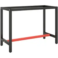 vidaXL Werkbankframe 110x50x79 cm metaal matzwart en matrood