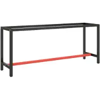 vidaXL Werkbankframe 190x50x79 cm metaal matzwart en matrood