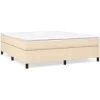 vidaXL Boxspring bed stof crèmekleurig 160x200 cm