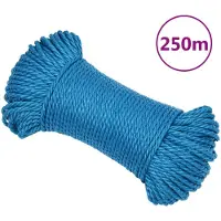 vidaXL Werktouw 8 mm 250 m polypropeen blauw