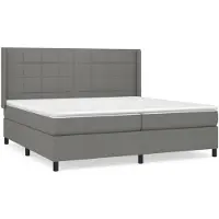 vidaXL Boxspring met matras stof donkergrijs 200x200 cm