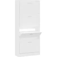 vidaXL Schoenenkast 63x24x147 cm bewerkt hout wit