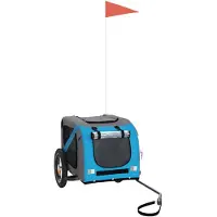 vidaXL Hondenfietstrailer oxford stof en ijzer blauw en grijs