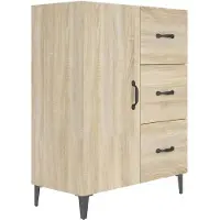 vidaXL Dressoir 69,5x34x90 cm bewerkt hout sonoma eikenkleurig