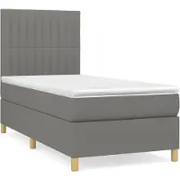 vidaXL Boxspring met matras stof donkergrijs 80x200 cm