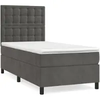 vidaXL Boxspring met matras fluweel donkergrijs 80x200 cm