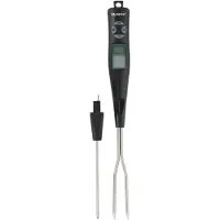 Alpina sport Vleesthermometer - Digitaal - Voorgeprogrammeerd - 2 Probes - RVS/ Zwart
