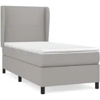 vidaXL Boxspringbed met matras, lichtgrijs, 90x190 cm, gestoffeerd