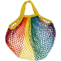 Out of the blue Draagtas - Pride/regenboog thema kleuren - katoen - 40 x 60 cm - Verkleedattributen