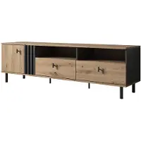 Meubella Tv-Meubel eiken grijs industrieel 165x40x49