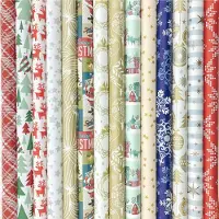 Benza Präsenta cadeaupapier - Assortiment kerstpapier inpakpapier K21 - 200 x 70 cm - 7 rollen
