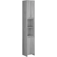 vidaXL Badkamerkast 30x30x183,5 cm bewerkt hout grijs sonoma eiken