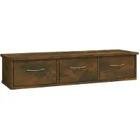 vidaXL Wandkast 88x26x18,5 cm bewerkt hout gerookt eikenkleurig