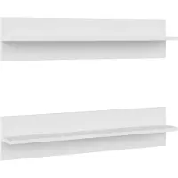 vidaXL Wandschappen 2 st 80x11,5x18 cm bewerkt hout wit