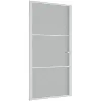 vidaXL Binnendeur 102,5x201,5 cm matglas en aluminium wit
