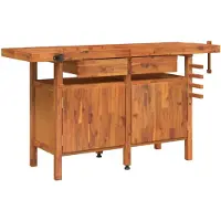 vidaXL Werkbank met lades en bankschroeven 162x62x83 cm acaciahout