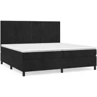 vidaXL Boxspring met matras fluweel zwart 200x200 cm
